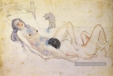 Homme et femme avec un chat sexe oral 1902 cubisme Pablo Picasso Peinture à l'huile